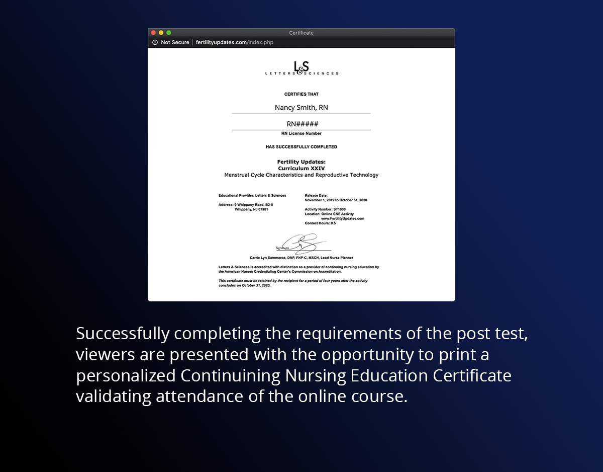 Fertility Updates CNE Certificate